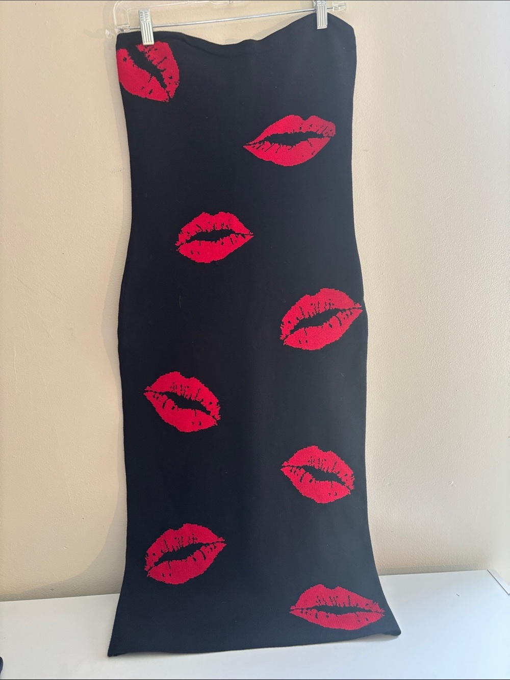 Madden Girl Black Dress with Red Accent Print